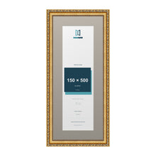 Louis Range Gold Picture, Photo & Poster Frame with Dawn Grey Mount - 60x25cm Frame for 50x15cm Photo, Gold
