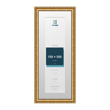 Louis Range Gold Picture, Photo & Poster Frame with White Mount - 65x25cm Frame for 55x15cm Photo, Gold