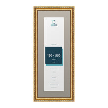 Louis Range Gold Picture, Photo & Poster Frame with Dawn Grey Mount - 65x25cm Frame for 55x15cm Photo, Gold