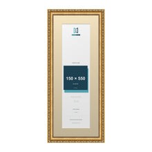 Louis Range Gold Picture, Photo & Poster Frame with Ivory Mount - 65x25cm Frame for 55x15cm Photo, Gold