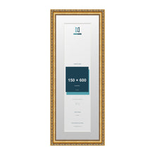 Louis Range Gold Picture, Photo & Poster Frame with White Mount - 70x25cm Frame for 60x15cm Photo, Gold