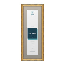 Louis Range Gold Picture, Photo & Poster Frame with Dawn Grey Mount - 70x25cm Frame for 60x15cm Photo, Gold