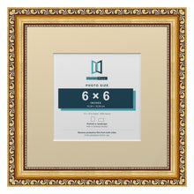 Louis Range Gold Picture, Photo & Poster Frame with Ivory Mount - 10x10" Frame for 6x6" Photo, Gold