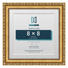 Louis Range Gold Picture, Photo & Poster Frame with White Mount - 10x10" Frame for 8x8" Photo, Gold