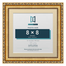 Louis Range Gold Picture, Photo & Poster Frame with Ivory Mount - 10x10" Frame for 8x8" Photo, Gold