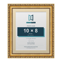 Louis Range Gold Picture, Photo & Poster Frame with Ivory Mount - 12x10" Frame for 10x8" Photo, Gold