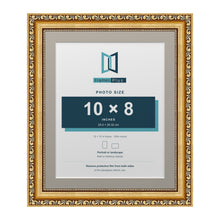 Louis Range Gold Picture, Photo & Poster Frame with Dawn Grey Mount - 12x10" Frame for 10x8" Photo, Gold