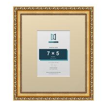 Louis Range Gold Picture, Photo & Poster Frame with Ivory Mount - 12x10" Frame for 7x5" Photo, Gold