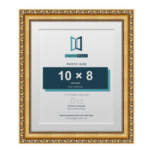 Louis Range Gold Picture, Photo & Poster Frame with White Mount - 12x10" Frame for 10x8" Photo, Gold