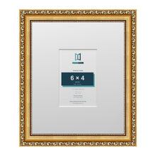 Louis Range Gold Picture, Photo & Poster Frame with White Mount - 12x10" Frame for 6x4" Photo, Gold