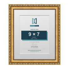 Louis Range Gold Picture, Photo & Poster Frame with White Mount - 12x10" Frame for 9x7" Photo, Gold