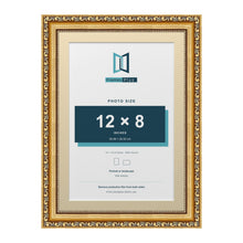 Louis Range Gold Picture, Photo & Poster Frame with Ivory Mount - 14x10" Frame for 12x8" Photo, Gold