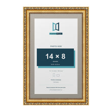 Louis Range Gold Picture, Photo & Poster Frame with Dawn Grey Mount - 16x10" Frame for 14x8" Photo, Gold