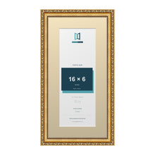 Louis Range Gold Picture, Photo & Poster Frame with Ivory Mount - 20x10" Frame for 16x6" Photo, Gold