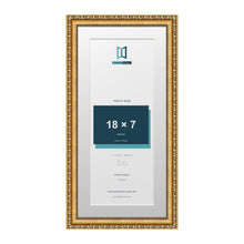 Louis Range Gold Picture, Photo & Poster Frame with White Mount - 21x10" Frame for 18x7" Photo, Gold