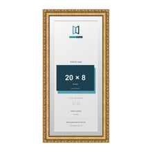 Louis Range Gold Picture, Photo & Poster Frame with White Mount - 22x10" Frame for 20x8" Photo, Gold