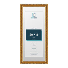 Louis Range Gold Picture, Photo & Poster Frame with White Mount - 24x10" Frame for 20x8" Photo, Gold