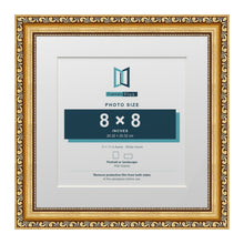 Louis Range Gold Picture, Photo & Poster Frame with White Mount - 11x11" Frame for 8x8" Photo, Gold