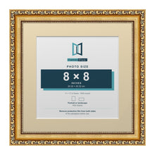 Louis Range Gold Picture, Photo & Poster Frame with Ivory Mount - 11x11" Frame for 8x8" Photo, Gold