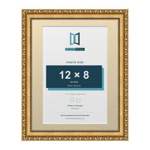 Louis Range Gold Picture, Photo & Poster Frame with Ivory Mount - 14x11" Frame for 12x8" Photo, Gold