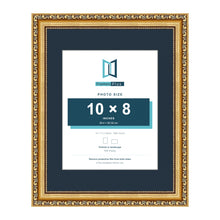 Louis Range Gold Picture, Photo & Poster Frame with Pacific Blue Mount - 14x11" Frame for 10x8" Photo, Gold