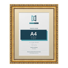 Louis Range Gold Picture, Photo & Poster Frame with Ivory Mount - 14x11" Frame for A4 Photo, Gold