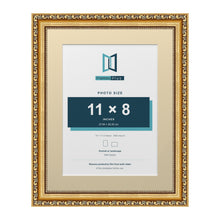 Louis Range Gold Picture, Photo & Poster Frame with Ivory Mount - 14x11" Frame for 11x8" Photo, Gold