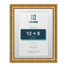Louis Range Gold Picture, Photo & Poster Frame with White Mount - 14x11" Frame for 12x8" Photo, Gold