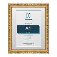 Louis Range Gold Picture, Photo & Poster Frame with White Mount - 14x11" Frame for A4 Photo, Gold