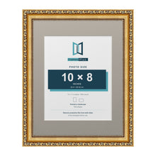 Louis Range Gold Picture, Photo & Poster Frame with Dawn Grey Mount - 14x11" Frame for 10x8" Photo, Gold