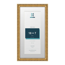 Louis Range Gold Picture, Photo & Poster Frame with White Mount - 22x11" Frame for 18x7" Photo, Gold