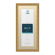 Louis Range Gold Picture, Photo & Poster Frame with Ivory Mount - 25x11" Frame for 21x7" Photo, Gold