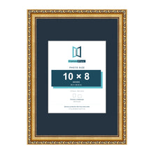 Louis Range Gold Picture, Photo & Poster Frame with Pacific Blue Mount - A3 Frame for 10x8" Photo, Gold