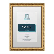 Louis Range Gold Picture, Photo & Poster Frame with White Mount - A3 Frame for 12x8" Photo, Gold