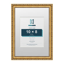 Louis Range Gold Picture, Photo & Poster Frame with White Mount - A3 Frame for 10x8" Photo, Gold