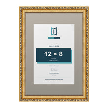 Louis Range Gold Picture, Photo & Poster Frame with Dawn Grey Mount - A3 Frame for 12x8" Photo, Gold