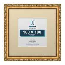 Louis Range Gold Picture, Photo & Poster Frame with Ivory Mount - 30x30cm Frame for 18x18cm Photo, Gold