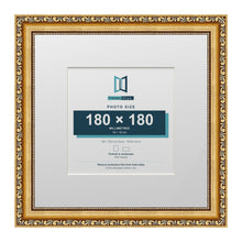 Louis Range Gold Picture, Photo & Poster Frame with White Mount - 30x30cm Frame for 18x18cm Photo, Gold