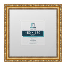 Louis Range Gold Picture, Photo & Poster Frame with White Mount - 30x30cm Frame for 15x15cm Photo, Gold