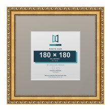 Louis Range Gold Picture, Photo & Poster Frame with Dawn Grey Mount - 30x30cm Frame for 18x18cm Photo, Gold