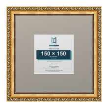 Louis Range Gold Picture, Photo & Poster Frame with Dawn Grey Mount - 30x30cm Frame for 15x15cm Photo, Gold