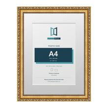 Louis Range Gold Picture, Photo & Poster Frame with White Mount - 40x30cm Frame for A4 Photo, Gold