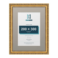 Louis Range Gold Picture, Photo & Poster Frame with Dawn Grey Mount - 40x30cm Frame for 30x20cm Photo, Gold