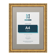 Louis Range Gold Picture, Photo & Poster Frame with Dawn Grey Mount - 40x30cm Frame for A4 Photo, Gold
