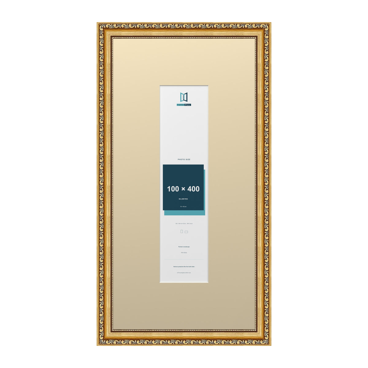 Louis Range Gold Picture, Photo & Poster Frame with Ivory Mount - 60x30cm Frame for 40x10cm Photo, Gold