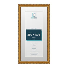 Louis Range Gold Picture, Photo & Poster Frame with White Mount - 60x30cm Frame for 50x20cm Photo, Gold