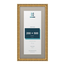 Louis Range Gold Picture, Photo & Poster Frame with Dawn Grey Mount - 60x30cm Frame for 50x20cm Photo, Gold