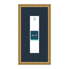 Louis Range Gold Picture, Photo & Poster Frame with Pacific Blue Mount - 60x30cm Frame for 40x10cm Photo, Gold