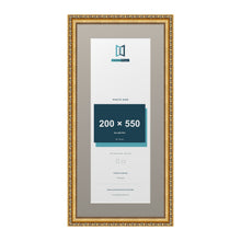 Louis Range Gold Picture, Photo & Poster Frame with Dawn Grey Mount - 65x30cm Frame for 55x20cm Photo, Gold