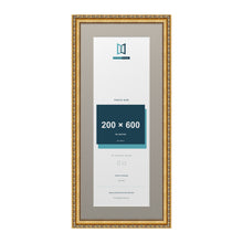 Louis Range Gold Picture, Photo & Poster Frame with Dawn Grey Mount - 70x30cm Frame for 60x20cm Photo, Gold